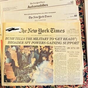 Sunday, 9/16/2001 edition of The New York Times
